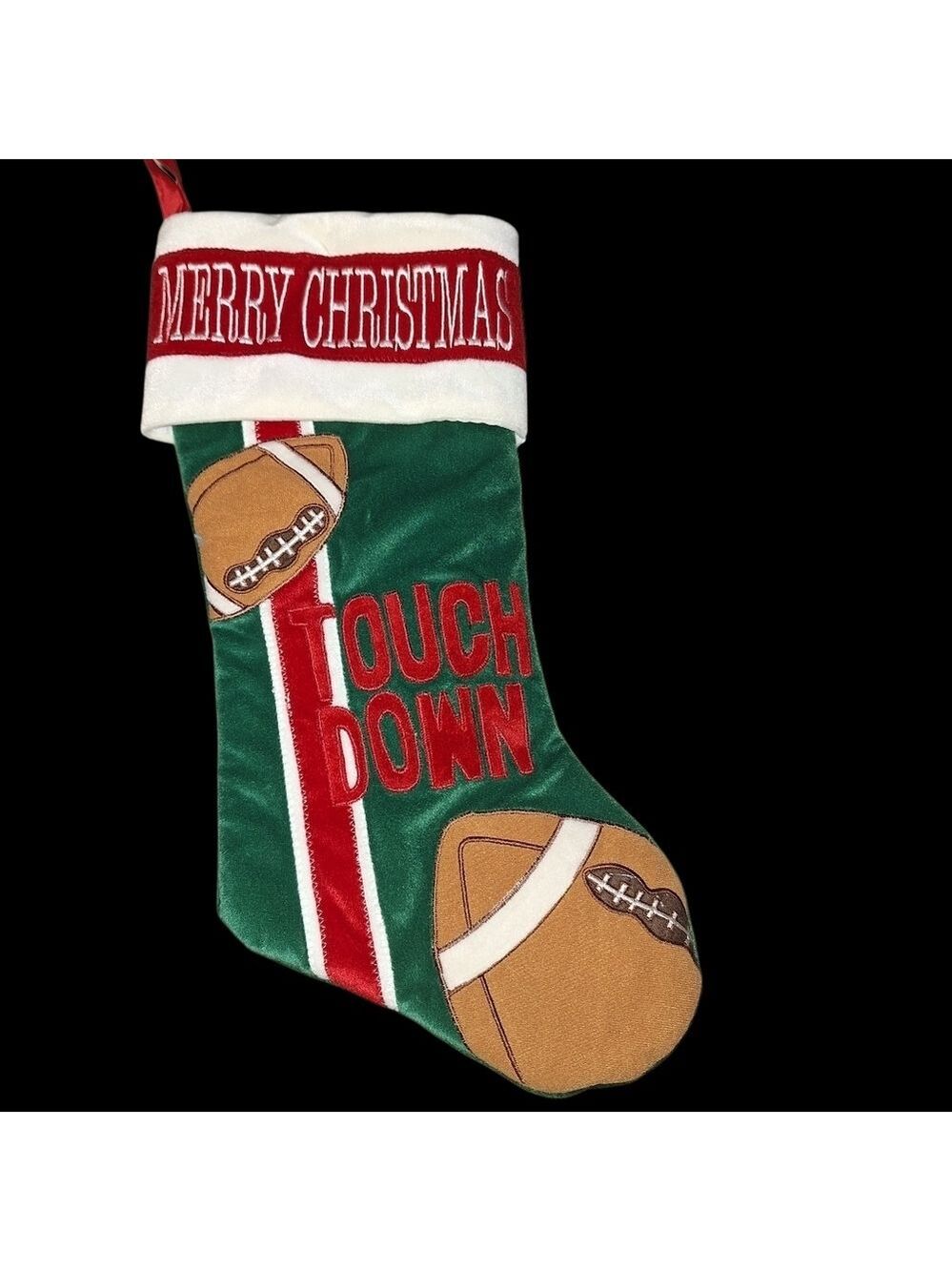 Merry Christmas Football Stocking